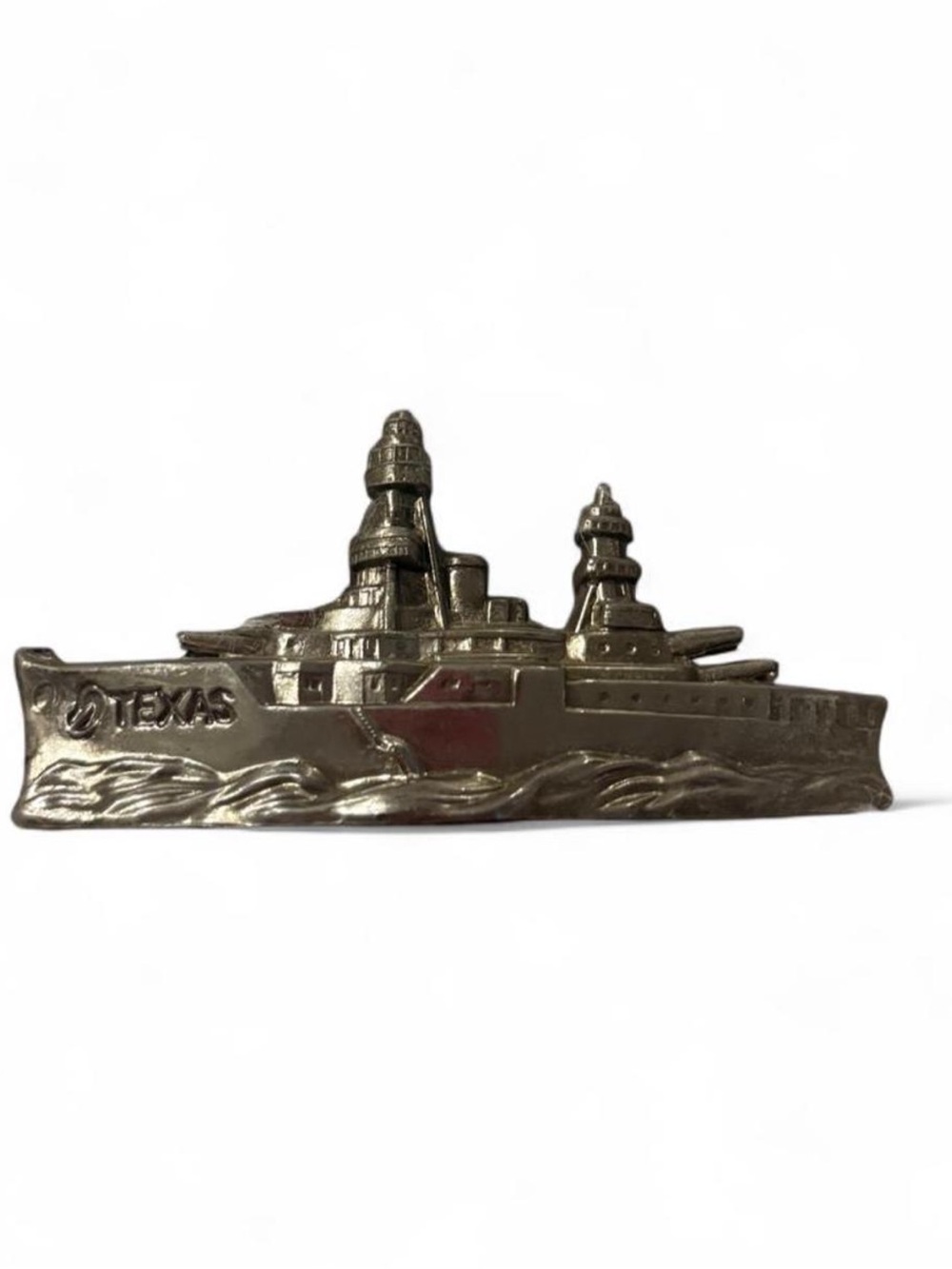 Vintage 50s  battleship USS TEXAS pot metal souvenir. It measures 4 1/2"